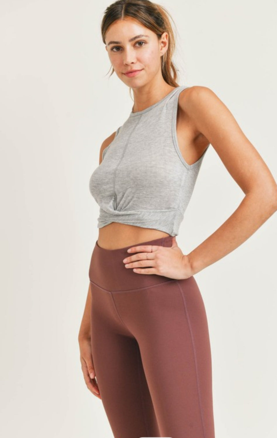 LT Overlay-Front Cropped Athleisure Tank