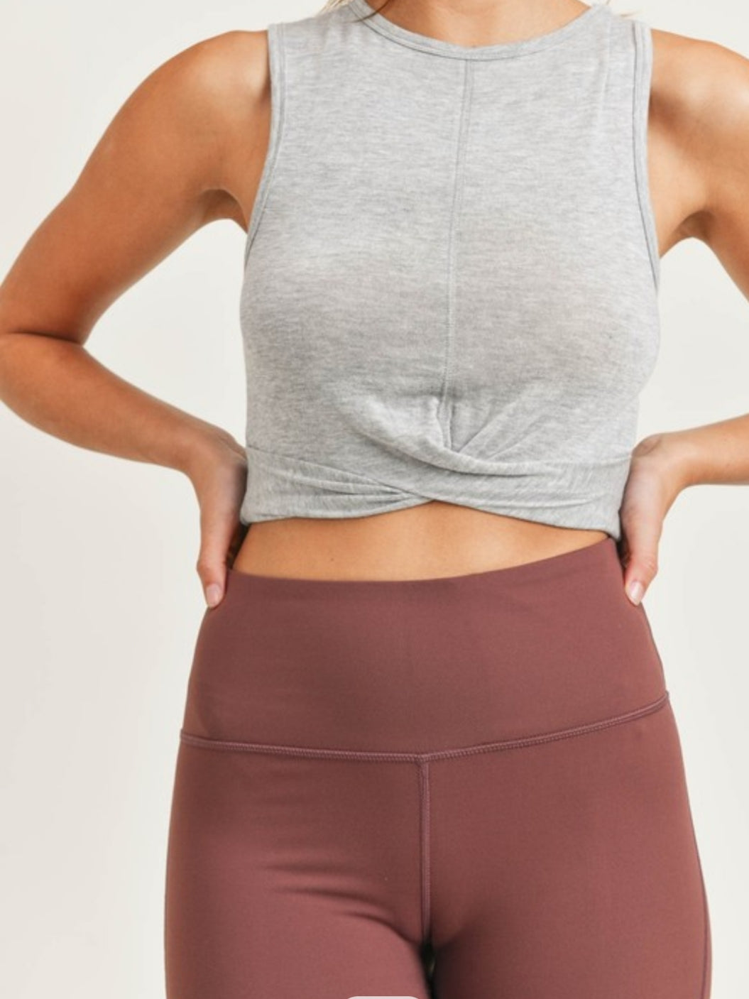 LT Overlay-Front Cropped Athleisure Tank
