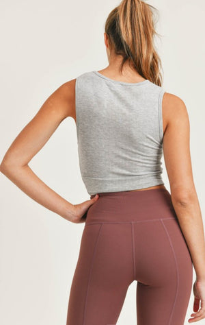 LT Overlay-Front Cropped Athleisure Tank