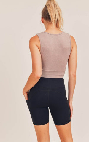 LT Overlay-Front Cropped Athleisure Tank