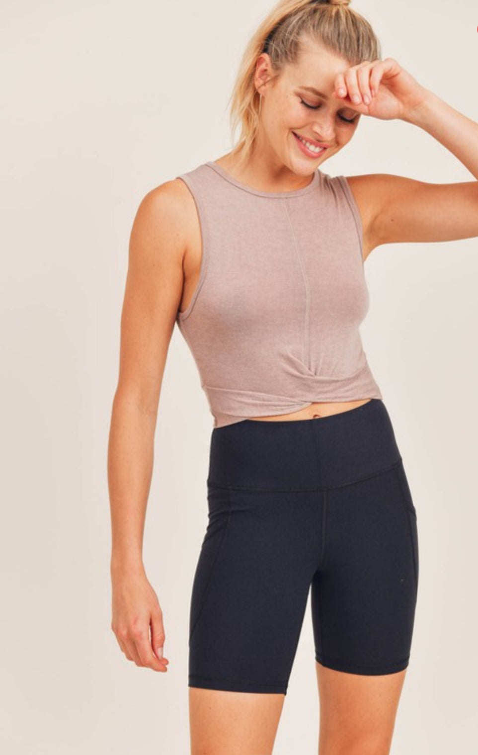 LT Overlay-Front Cropped Athleisure Tank