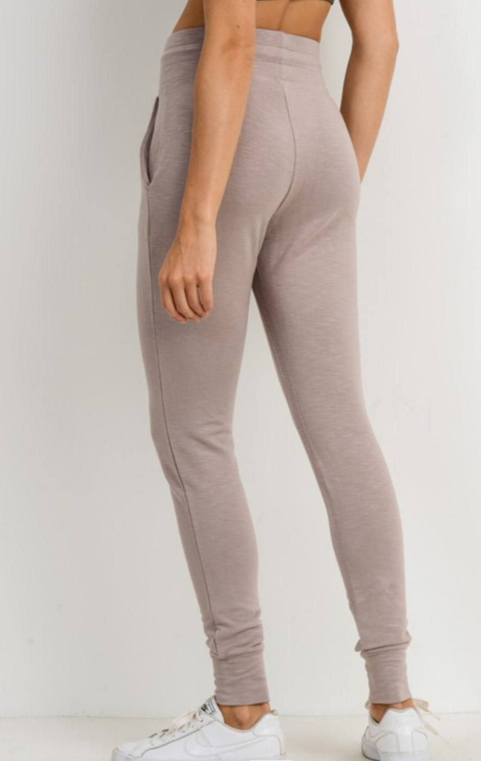 LT Highwaist Slub-Knit Slim-Fit Cuffed Joggers