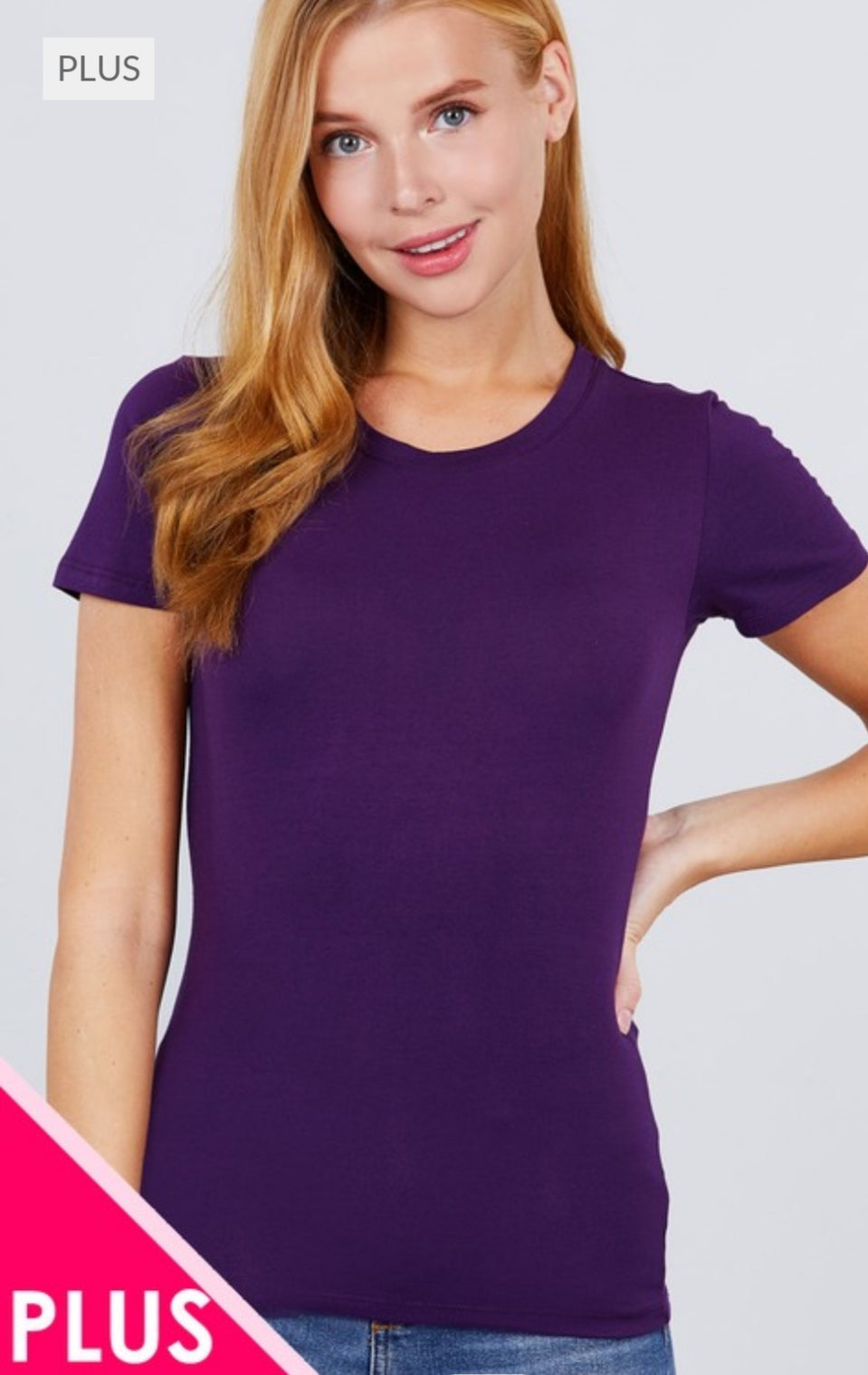 LT Plus + Crew Neck Jersey Top
