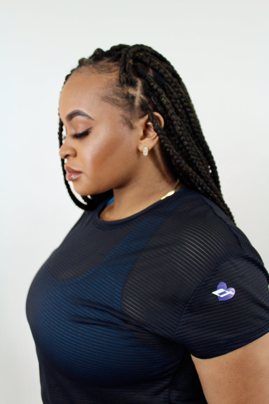 LT Plus + T Sheer Meshed Up Shirt