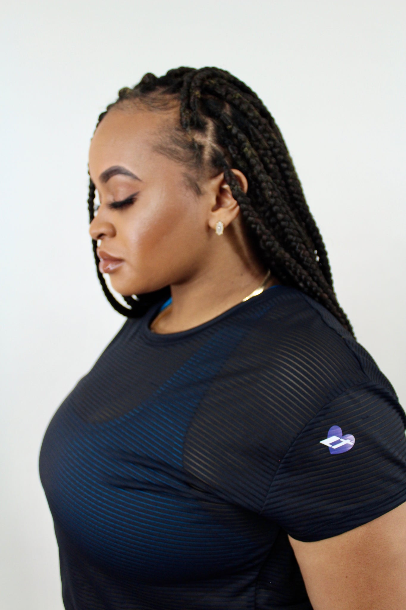 LT Plus + T Sheer Meshed Up Shirt