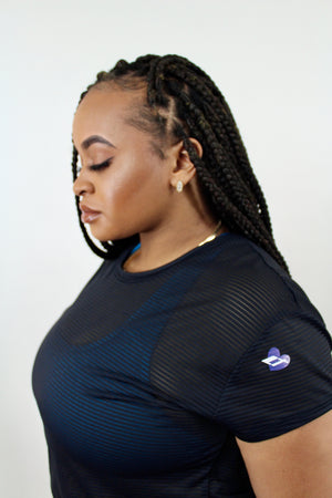 LT Plus + T Sheer Meshed Up Shirt
