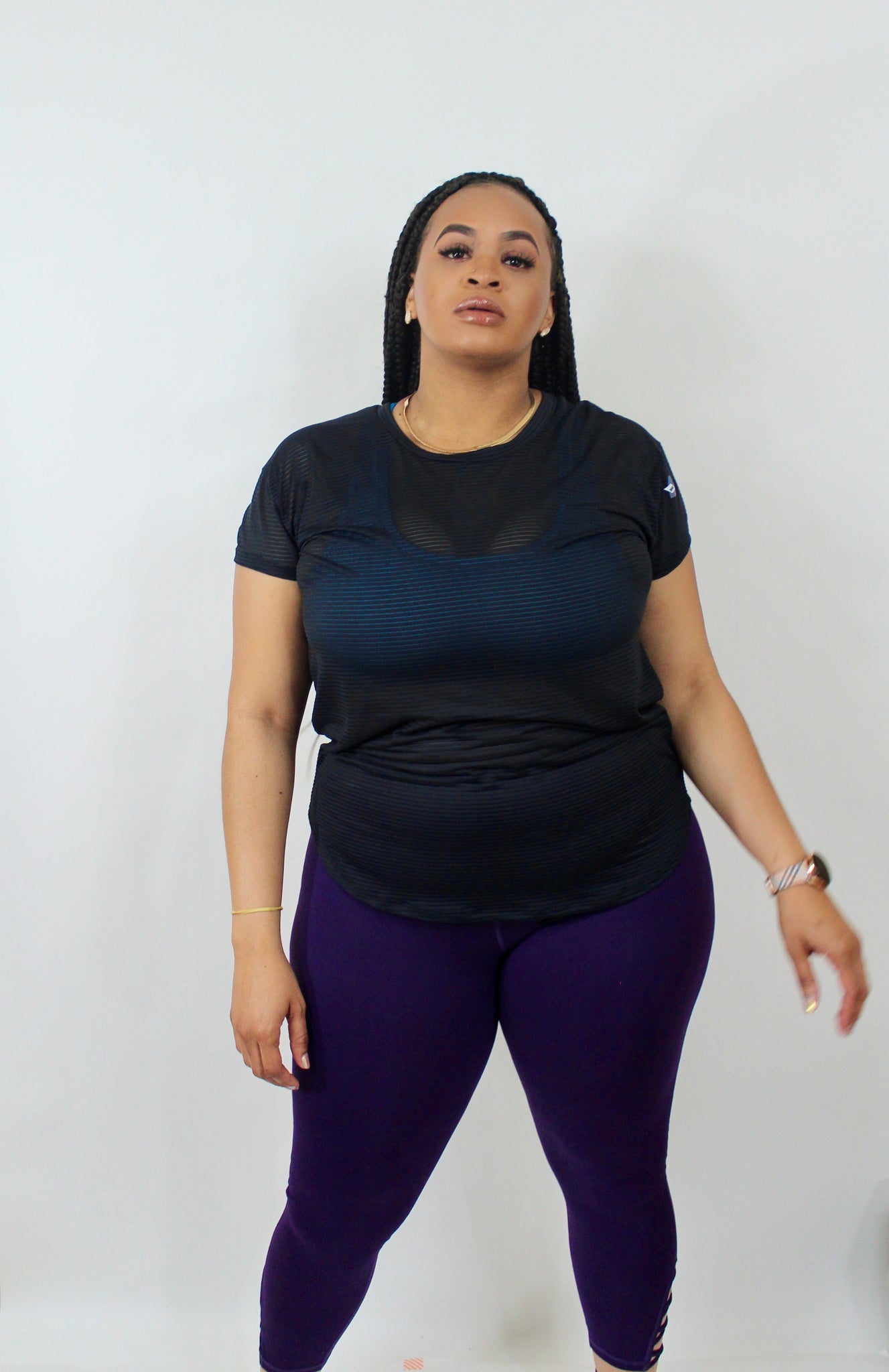 LT Plus + T Sheer Meshed Up Shirt