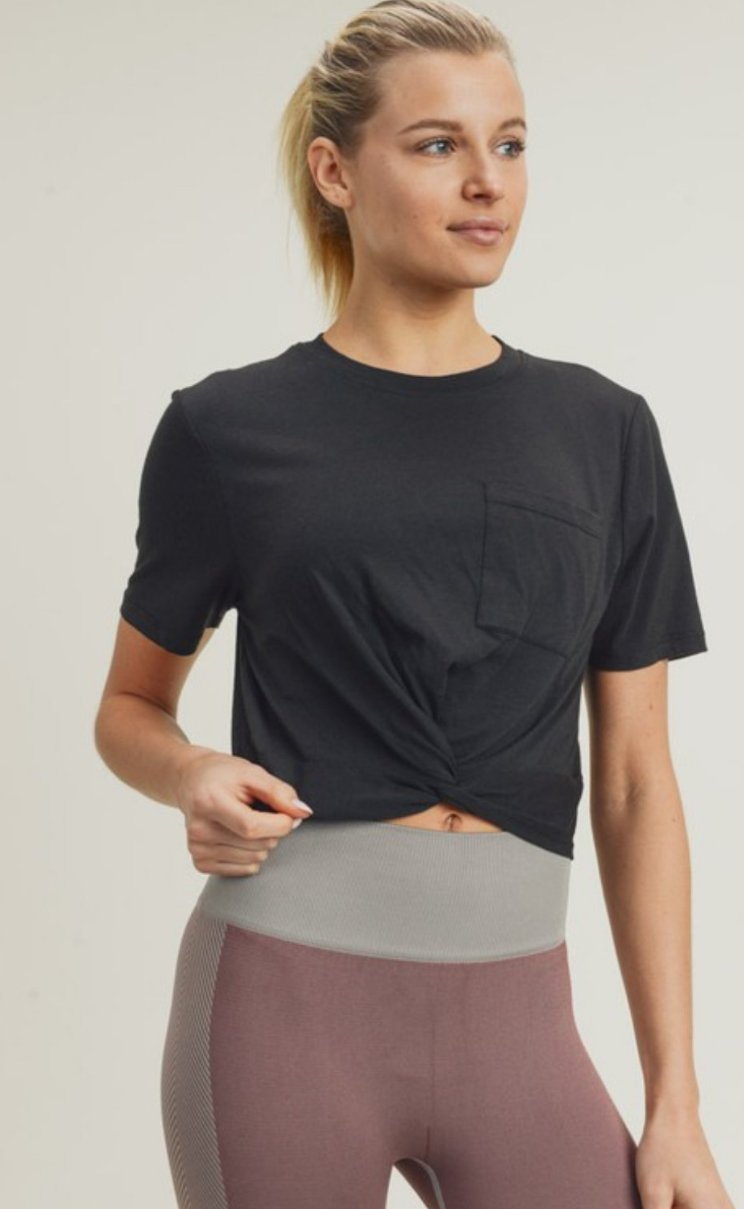LT Twisted Up Front Crew Crop Top