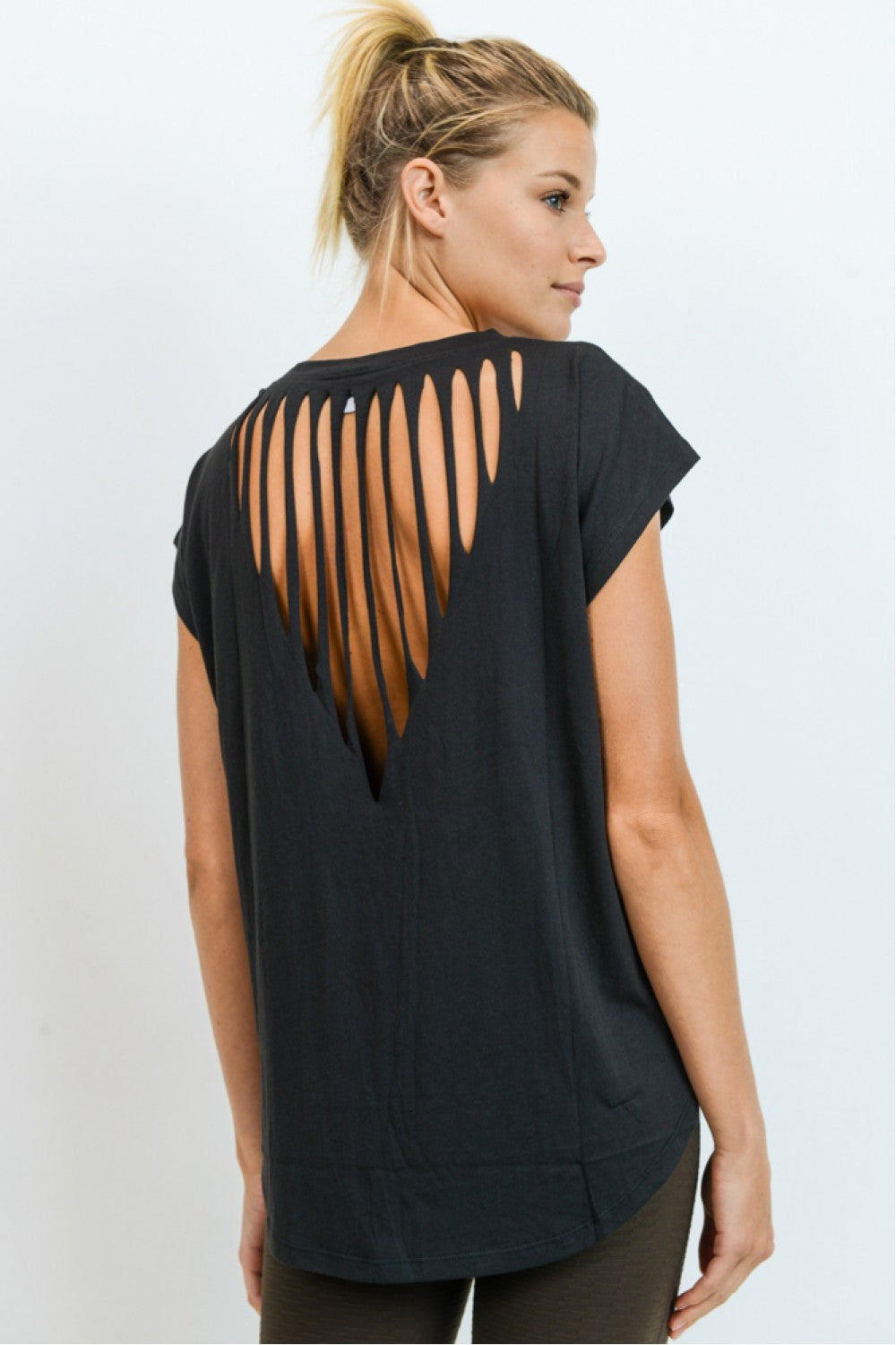 LT Webbed Cut Out Back Athleisure Top