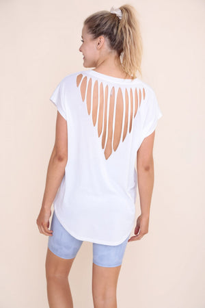 LT Webbed Cut Out Back Athleisure Top
