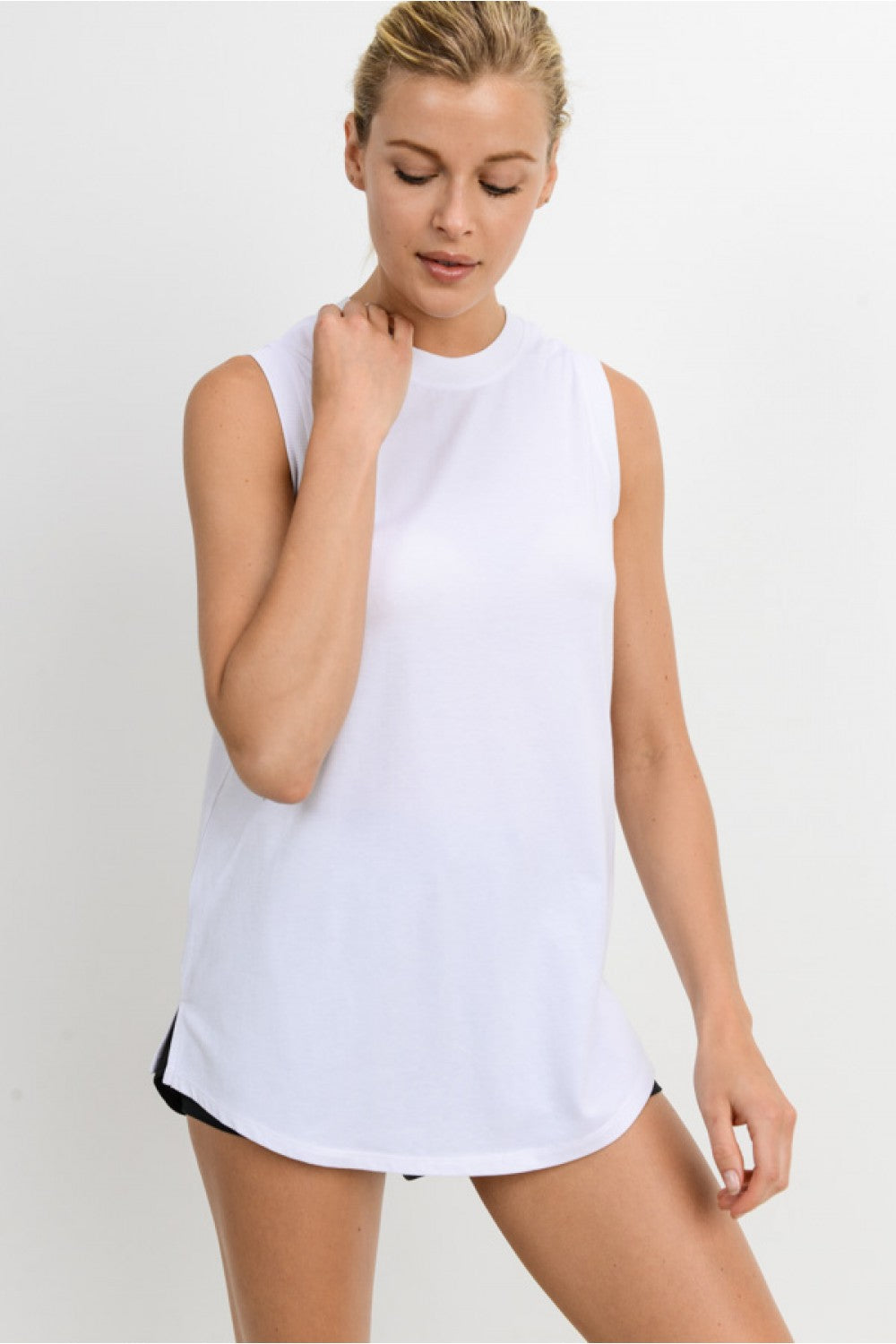 LT Notched Sleeveless Flowy Tank Top