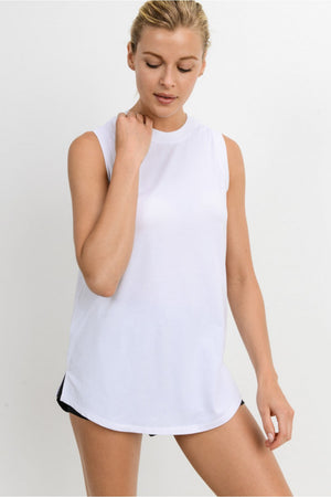 LT Notched Sleeveless Flowy Tank Top