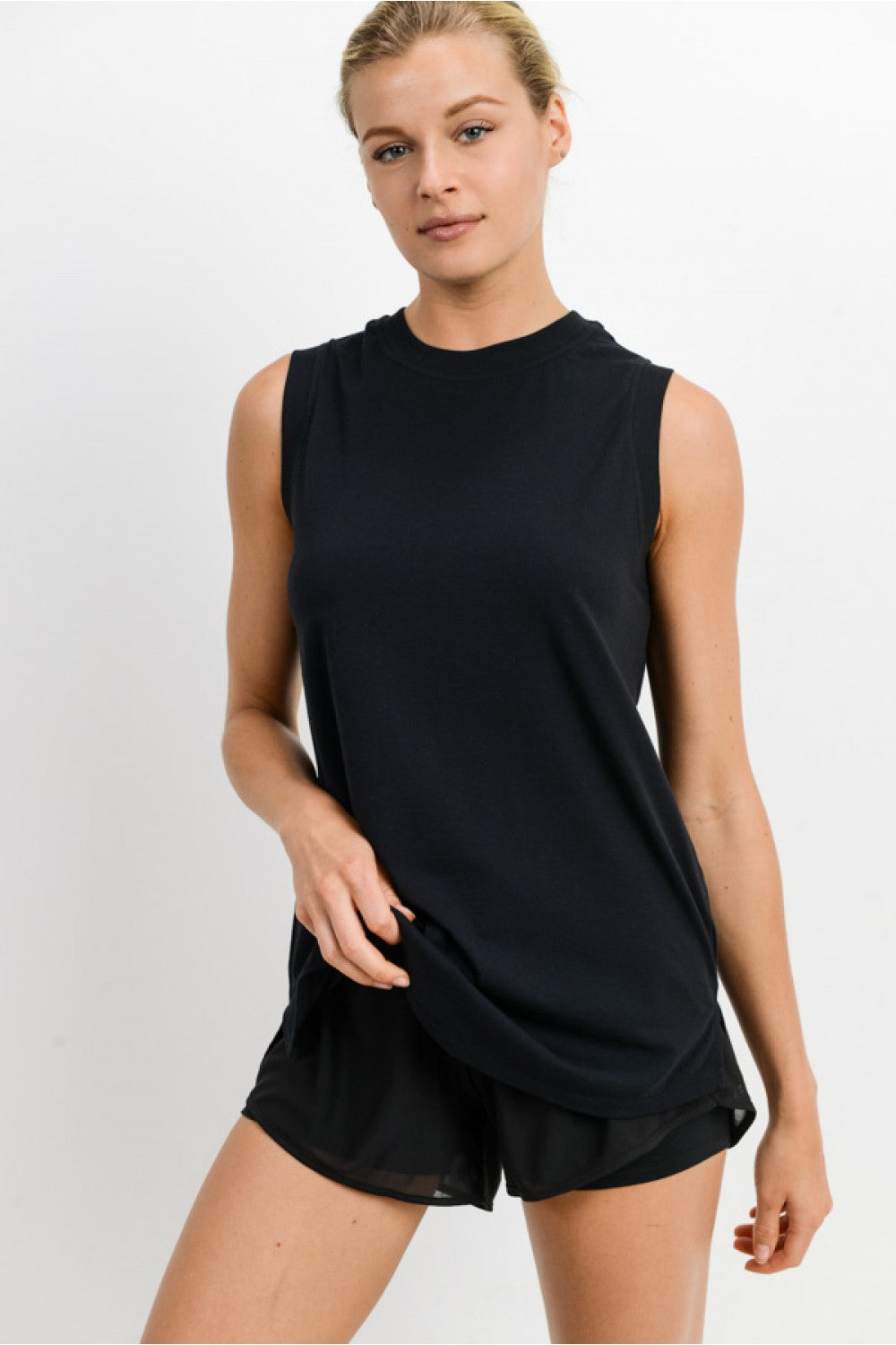 LT Notched Sleeveless Flowy Tank Top