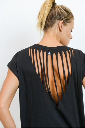 LT Webbed Cut Out Back Athleisure Top