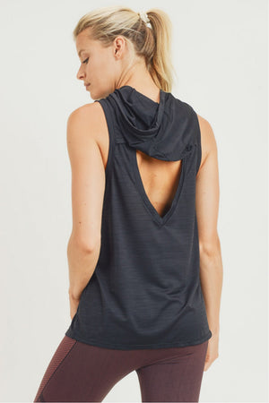 LT Womens Hoodie Tank with Cut-Out Back