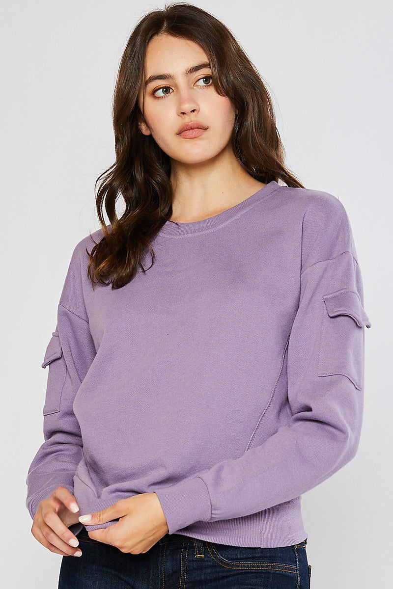 LT Crew Sweatshirt with Sleeve Pockets