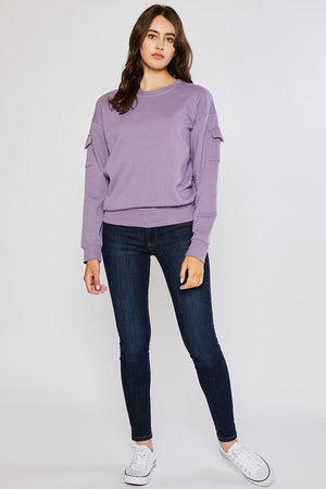 LT Crew Sweatshirt with Sleeve Pockets