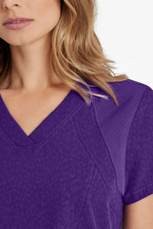 LT Cheetah Print N Purple Scrub Top