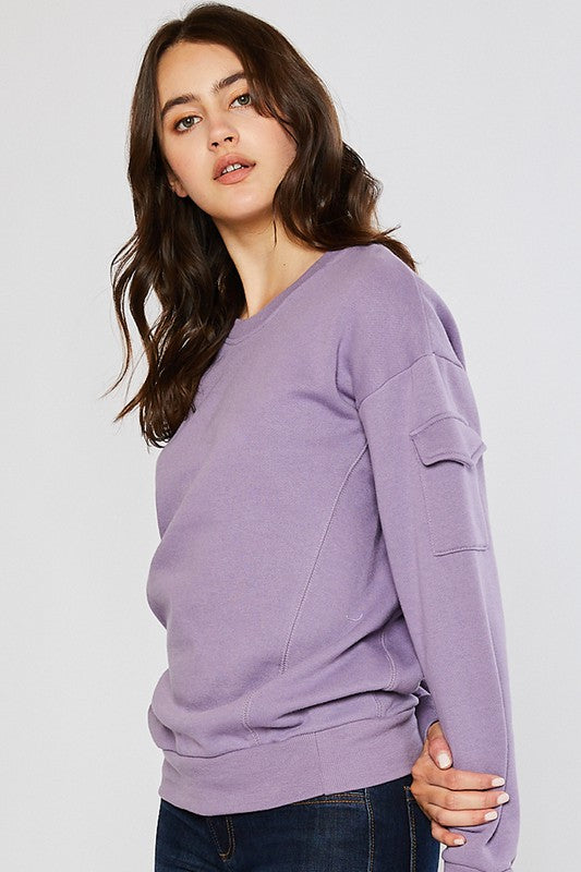 LT Crew Sweatshirt with Sleeve Pockets