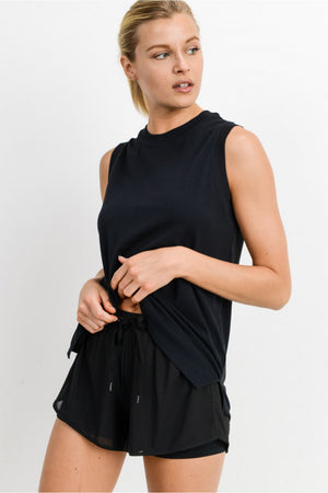 LT Notched Sleeveless Flowy Tank Top