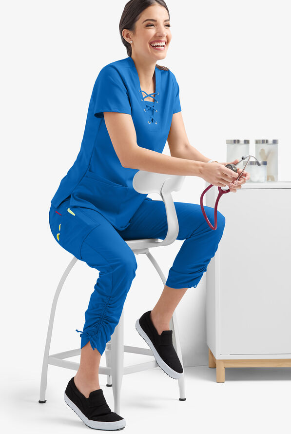 LT 9-Pocket Ruched Leg Jogger Scrub Pants