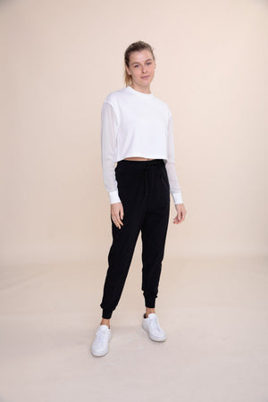 LT Crop Top with Mesh Sleeves