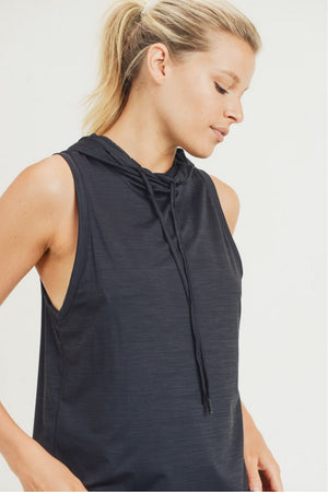 LT Womens Hoodie Tank with Cut-Out Back
