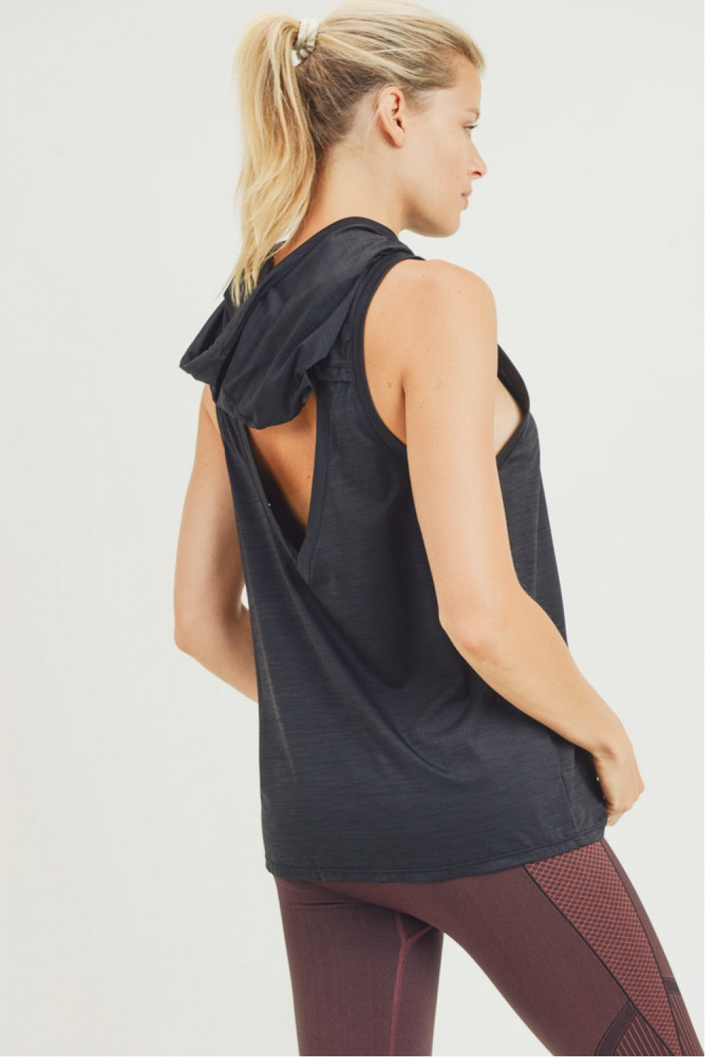LT Womens Hoodie Tank with Cut-Out Back