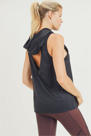 LT Womens Hoodie Tank with Cut-Out Back