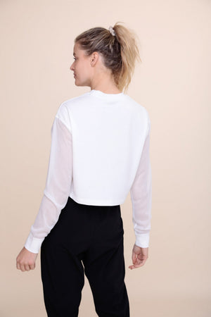 LT Crop Top with Mesh Sleeves