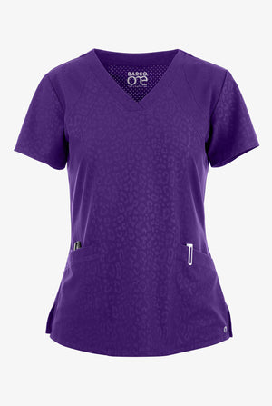 LT Cheetah Print N Purple Scrub Top