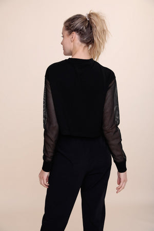 LT Crop Top with Mesh Sleeves