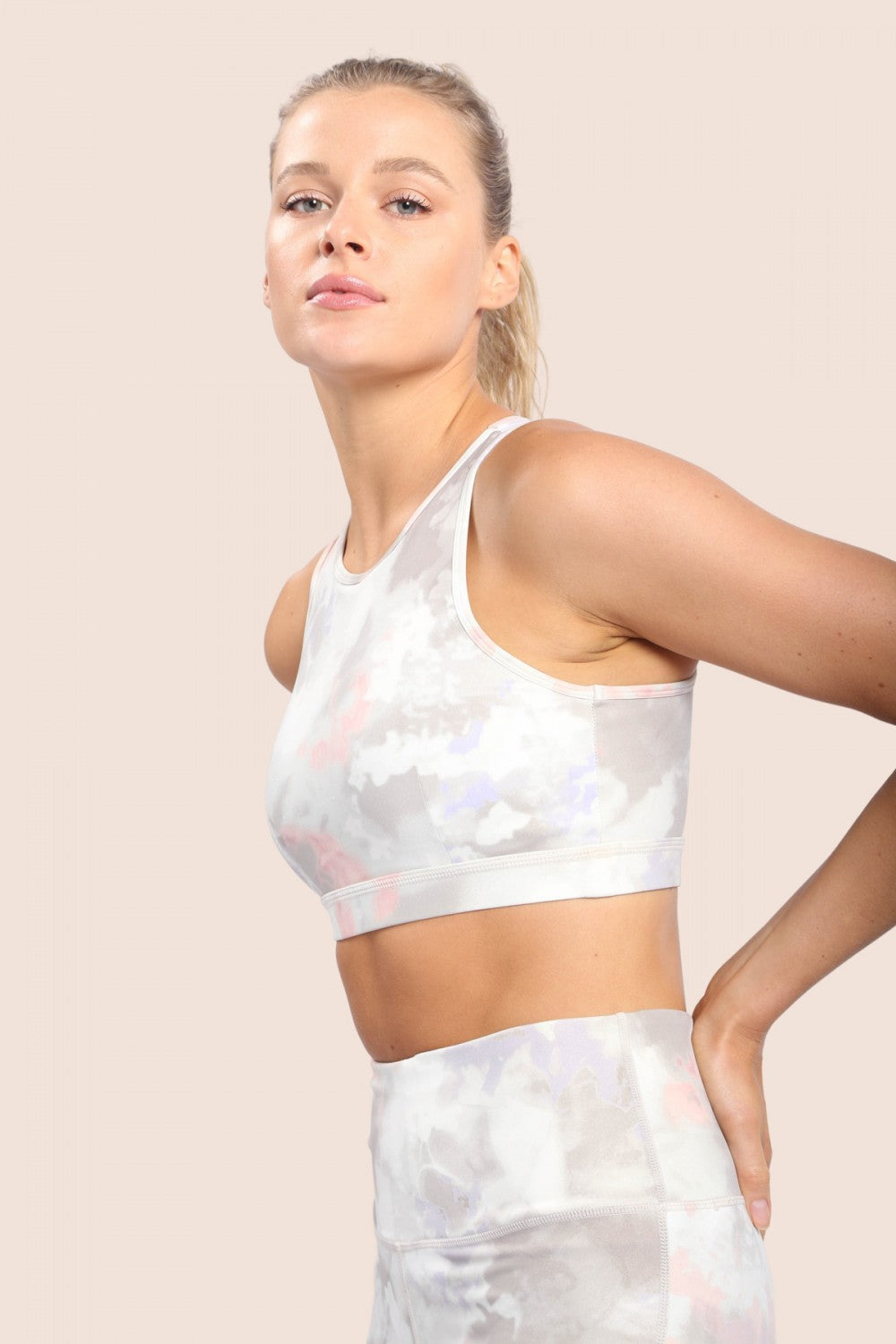 LT Watercolor Floral Pocket Racerback Sports Bra