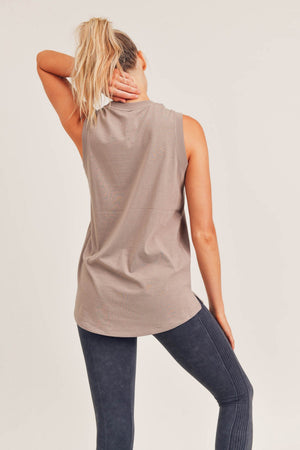 LT Notched Sleeveless Flowy Tank Top